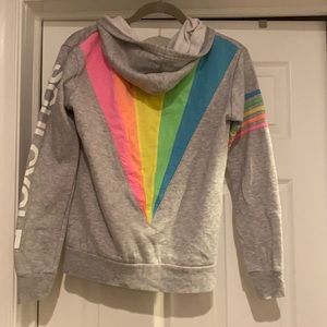 Soul cycle grey/ rainbow zip up